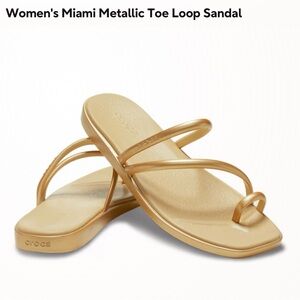 New CROCS Women's Miami Metallic Gold Sandals